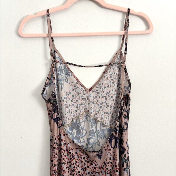 Intimately Free People Your Better Side Midi Slip Dress Pink Floral Size Large - Picture 9 of 10